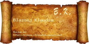 Blazsej Klaudia névjegykártya